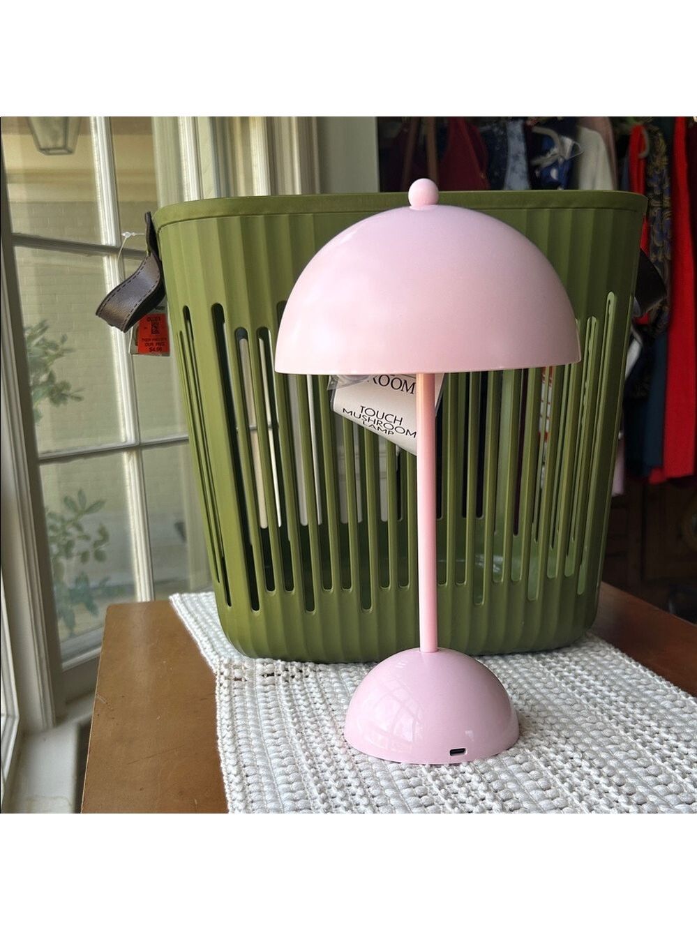 Mushroom LED Lamp Indoor Outdoor Lightweight Modern Decor Pretty in Pink Lamp